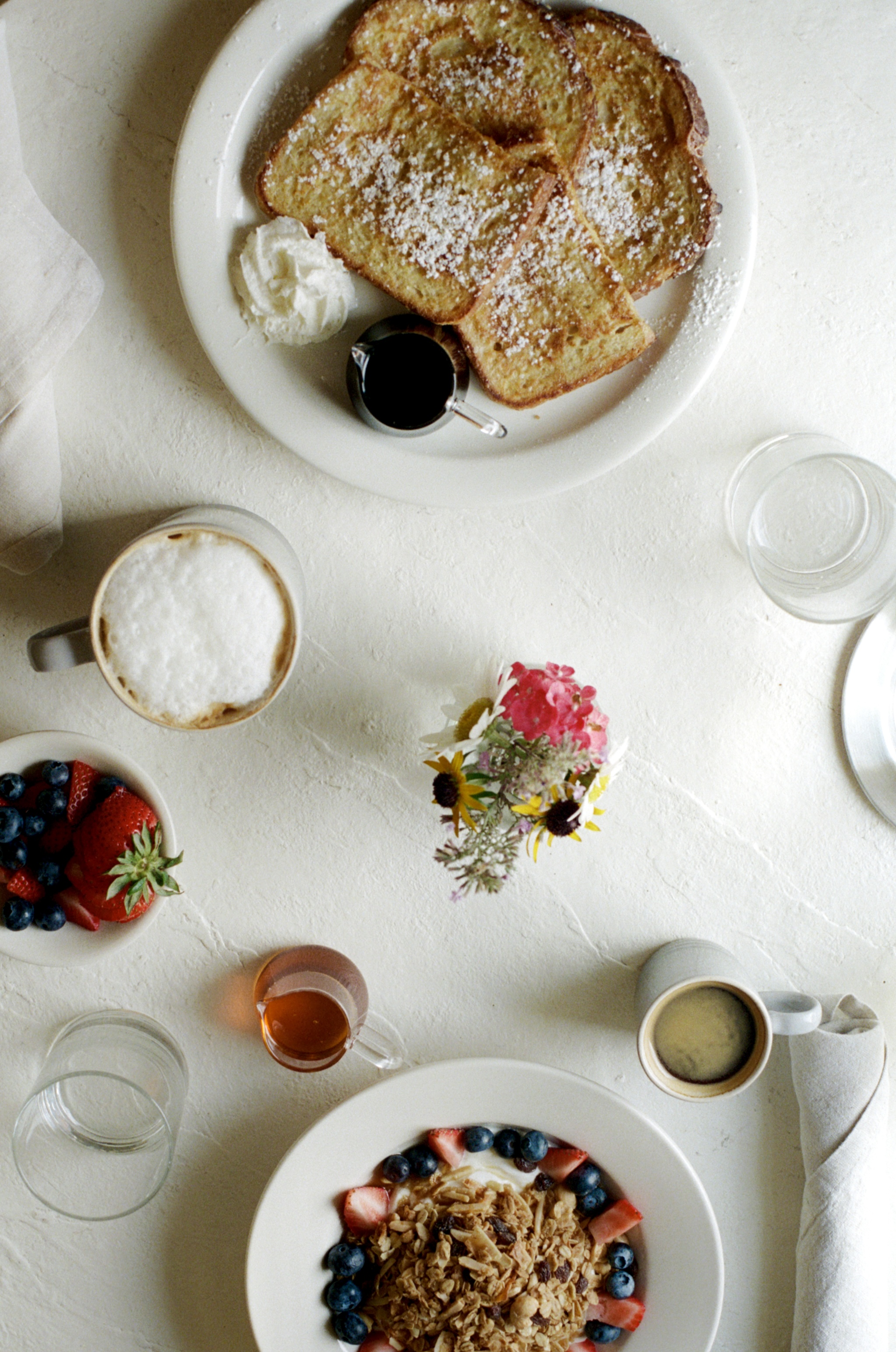 Weekend breakfast plate with house-made pastries and seasonal ingredients at Bradley Beach hotel.